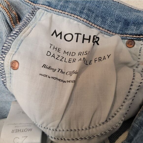 MOTHER The Mid Rise Dazzler Ankle Fray Riding The Cliffside size 25 - Picture 12 of 16